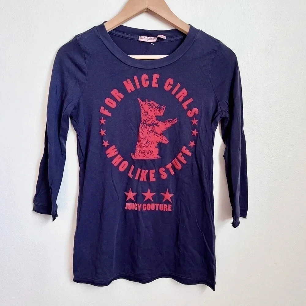 Vintage Y2K Juicy‎ Couture Long Sleeve Graphic Shirt